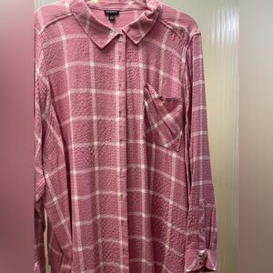 Torrid Pink Plaid Shirt